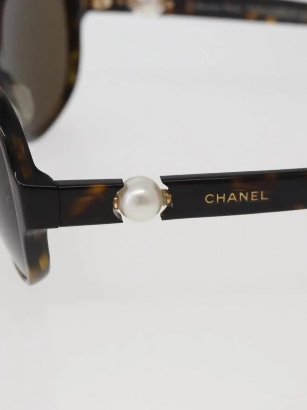 CHANEL Tortoise Sunglasses plastic Brown CC Auth 162588